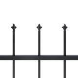 Recinzione da Giardino con Punta a Lancia in Acciaio 1781,5x60 cm Nero