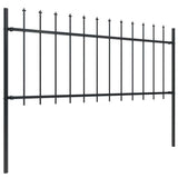 Recinzione da Giardino con Punta a Lancia in Acciaio 1248x80 cm Nero