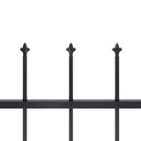 Recinzione da Giardino con Punta a Lancia in Acciaio 1248x80 cm Nero