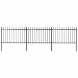 Recinzione da Giardino con Punta a Lancia in Acciaio 537x120 cm Nero