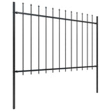 Recinzione da Giardino con Punta a Lancia in Acciaio 537x120 cm Nero