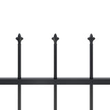 Recinzione da Giardino con Punta a Lancia in Acciaio 537x120 cm Nero