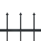 Recinzione da Giardino con Punta a Lancia Acciaio 6,8x1,2m Nera