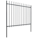 Recinzione Giardino con Punta a Lancia Acciaio 11,9x1,5m Nera