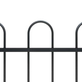 Recinzione da Giardino con Parte Superiore ad Anello in Acciaio 359x60 cm Nero
