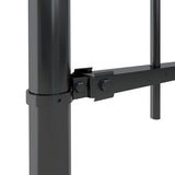 Recinzione da Giardino con Parte Superiore ad Anello in Acciaio 359x60 cm Nero
