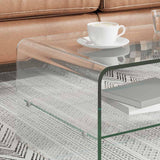 Tavolino da Salotto Trasparente 98x45x31 cm in Vetro Temperato