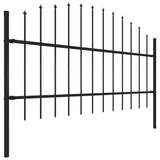 Recinzione Giardino Punta a Lancia (0,5-0,75)x5,1m Acciaio Nera