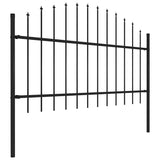 Recinzione da Giardino con Punta a Lancia in Acciaio 359x125 cm Nero