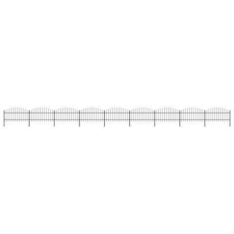 Recinzione Giardino Punta a Lancia (1-1,25)x15,3cm Acciaio Nero