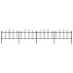 Recinzione Giardino Punta a Lancia (1,25-1,5)x3,4m Acciaio Nero