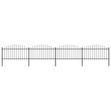 Recinzione Giardino Punta a Lancia (1,25-1,5)x3,4m Acciaio Nero