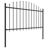 Recinzione Giardino Punta a Lancia (1,25-1,5)x3,4m Acciaio Nero