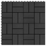 Piastrelle per Decking 22 pz 30x30cm 2mq in WPC Nero