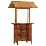 Tavolo Bar Esterno con Tetto 113x106x217cm Massello di Acacia