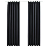 Tende Oscuranti con Ganci 2 pz Nere 140x175 cm