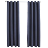Tende Oscuranti con Anelli in Metallo 2 pz Antracite 140x245 cm
