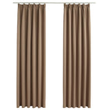 Tende Oscuranti con Ganci 2 pz Grigio Talpa 140x245 cm