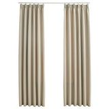 Tende Oscuranti con Ganci 2 pz Beige 140x175 cm