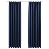 Tende Oscuranti con Ganci 2 pz Blu 140x245 cm