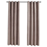 Tende Oscuranti con Anelli Metallo 2 pz Grigio Talpa 140x175 cm