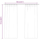 Tende Oscuranti con Ganci 2 pz Nere in Velluto 140x175 cm