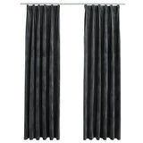Tende Oscuranti con Ganci 2 pz Antracite in Velluto 140x245 cm