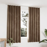 Tende Oscuranti con Ganci 2 pz Beige in Velluto 140x175 cm