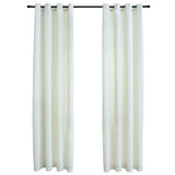Tende Oscuranti con Anelli 2 pz Crema in Velluto 140x245 cm
