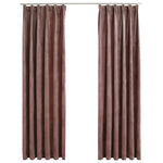 Tende Oscuranti con Ganci 2 pz Rosa Antico in Velluto 140x225cm
