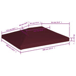 Copertura Superiore per Gazebo 310g/m 3x4m Bordeaux