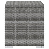 Lettino Prendisole con Cuscino e Tavolino in Polyrattan Grigio