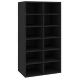 Scarpiera Nera 54x34x100,5 cm in Legno truciolato