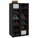 Scarpiera Nera 54x34x100,5 cm in Legno truciolato