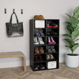 Scarpiera Nera 54x34x100,5 cm in Legno truciolato