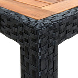 Set da Pranzo da Giardino 7 pz in Polyrattan e Acacia Nero