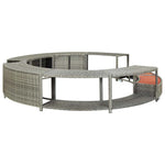 Bordo per Vasca da Spa in Polyrattan Grigio
