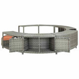 Bordo per Vasca da Spa in Polyrattan Grigio