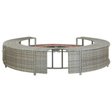 Bordo per Vasca da Spa in Polyrattan Grigio
