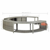 Bordo per Vasca da Spa in Polyrattan Grigio