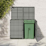 Copribidone Rifiuti Doppio in Polyrattan Antracite 148x77x111cm