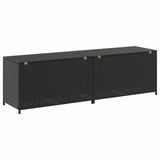 Baule da Giardino in Polyrattan 200x50x60 cm Nero