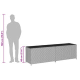 Baule da Giardino in Polyrattan 200x50x60 cm Nero