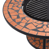 Tavolo con Braciere a Mosaico Terracotta 68 cm in Ceramica