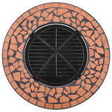Tavolo con Braciere a Mosaico Terracotta 68 cm in Ceramica