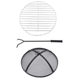 Tavolo con Braciere Mosaico Terracotta e Bianco 68 cm Ceramica