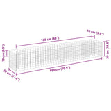 Gabbione Letto Rialzato in Acciaio Zincato 180x30x30 cm