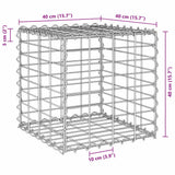 Gabbione Letto Rialzato a Cubo in Filo di Acciaio 40x40x40 cm