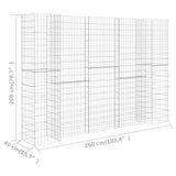 Gabbione Fioriera ad "H" in Filo di Acciaio 260x40x200 cm