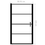 Porta per Doccia in Vetro Temperato 91x195 cm Nera